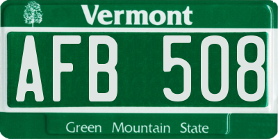 VT license plate AFB508