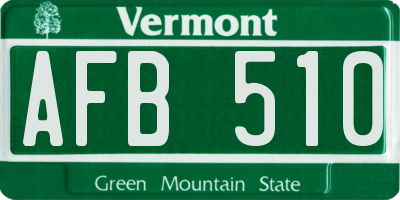 VT license plate AFB510