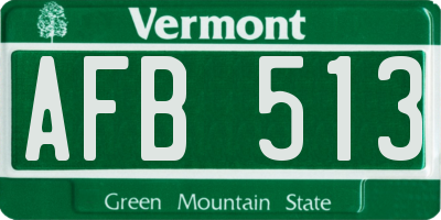 VT license plate AFB513