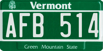 VT license plate AFB514