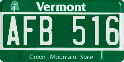 VT license plate AFB516