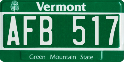 VT license plate AFB517