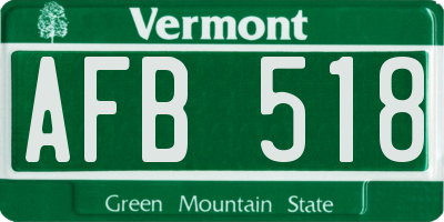 VT license plate AFB518