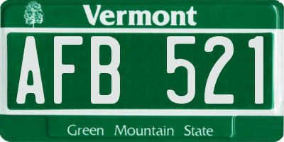VT license plate AFB521
