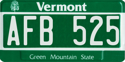 VT license plate AFB525