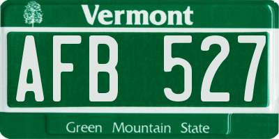 VT license plate AFB527