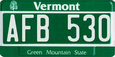VT license plate AFB530