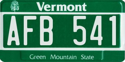 VT license plate AFB541