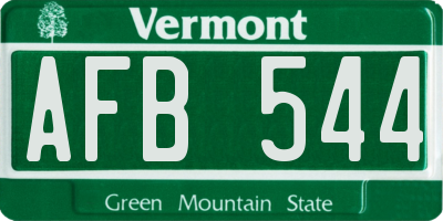 VT license plate AFB544