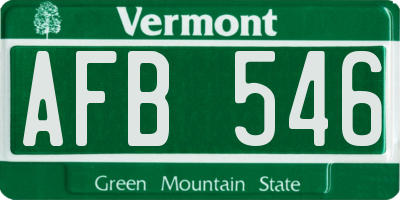 VT license plate AFB546