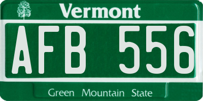 VT license plate AFB556