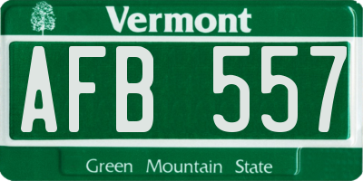 VT license plate AFB557