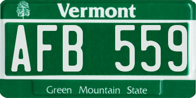 VT license plate AFB559