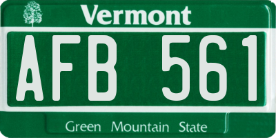 VT license plate AFB561