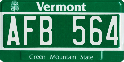 VT license plate AFB564