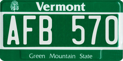 VT license plate AFB570