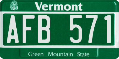 VT license plate AFB571