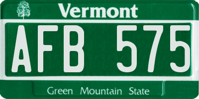 VT license plate AFB575