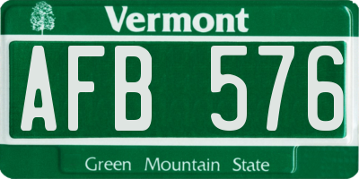 VT license plate AFB576