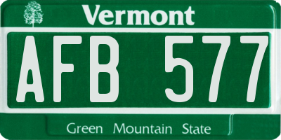 VT license plate AFB577
