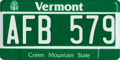 VT license plate AFB579