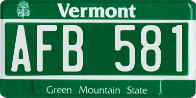 VT license plate AFB581