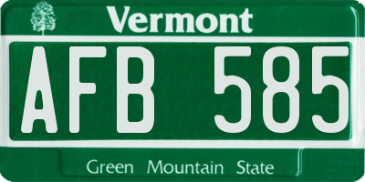 VT license plate AFB585