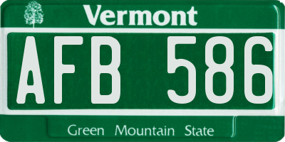 VT license plate AFB586
