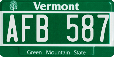 VT license plate AFB587