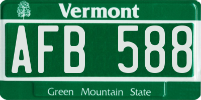 VT license plate AFB588