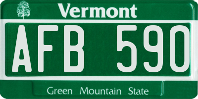VT license plate AFB590