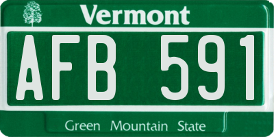 VT license plate AFB591