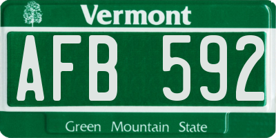 VT license plate AFB592