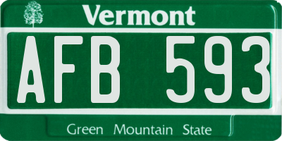 VT license plate AFB593