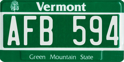 VT license plate AFB594