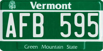 VT license plate AFB595