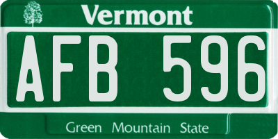 VT license plate AFB596