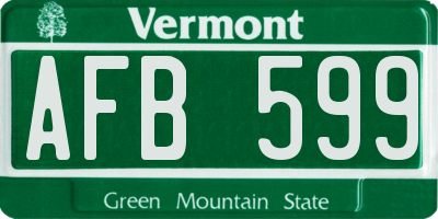 VT license plate AFB599