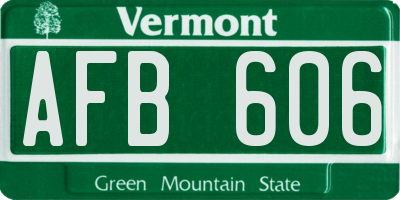 VT license plate AFB606