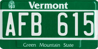 VT license plate AFB615