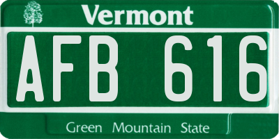 VT license plate AFB616