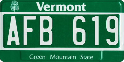 VT license plate AFB619