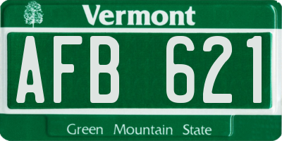 VT license plate AFB621