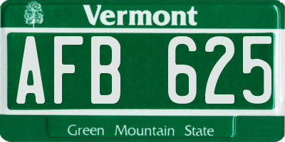 VT license plate AFB625