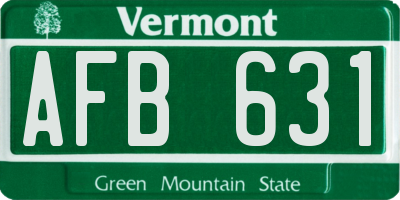 VT license plate AFB631