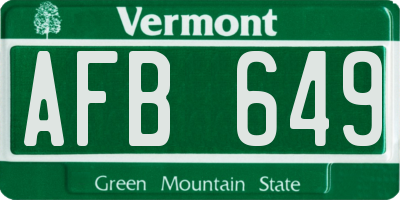 VT license plate AFB649