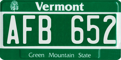 VT license plate AFB652