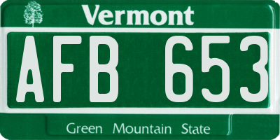VT license plate AFB653
