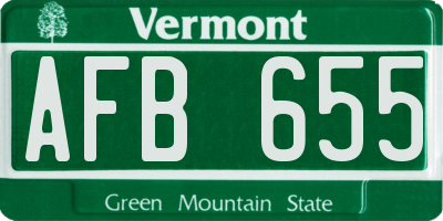 VT license plate AFB655