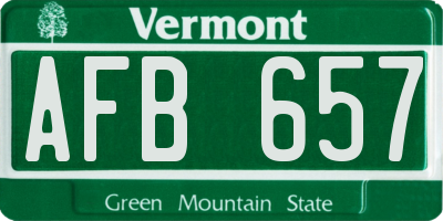 VT license plate AFB657